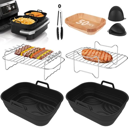 7PCS Dual Air Fryer Accessories for Ninja Flexi Drawer Air Fryer 10.4L AF500UK,Ninja AF500UK Liners