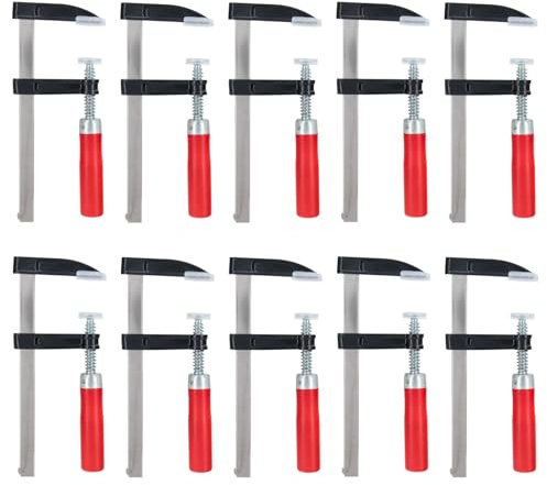 GEPCO - Juego de 10 abrazaderas (50 x 150 mm, mango de plástico, mango de madera, 5 x 15 cm)