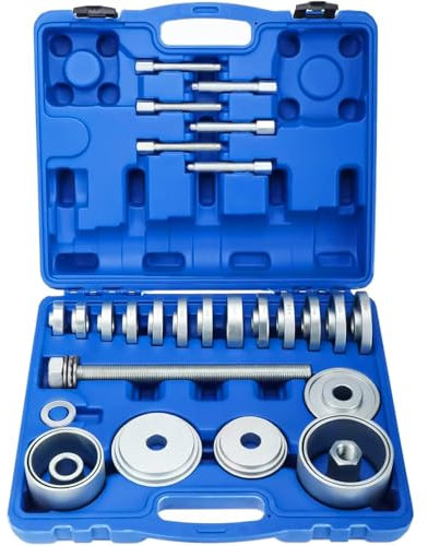 BOOMSTART Kit Universel 31 Pièces Outil de Roulement de Roue avec Coffret – Extracteur de Moyeu Avant et Arrière, Kit de Montage et Démontage de Roulement de Roue