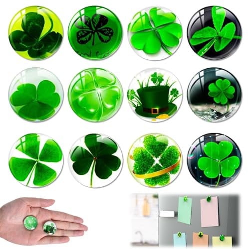 ZYFC 25mm Fridge Magnets, Set of 12 Glass Magnets for Whiteboard, Refrigerator, and Classroom
