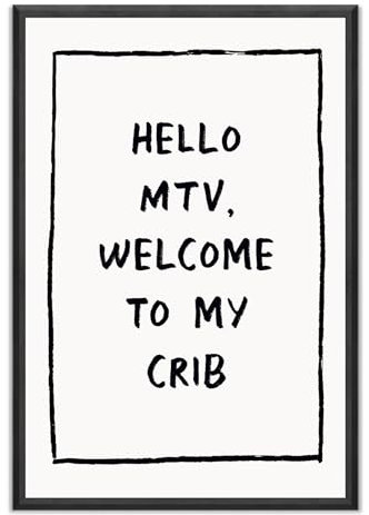 Trendige Wandkunst, Willkommens-Poster, eklektische Heimdekoration, Hello MTV, Welcome to My Crib, Kunstdruck, flippige, eklektische Galerie, Wandkunstdrucke für Schlafzimmer, Wohnzimmer, ästhetischer