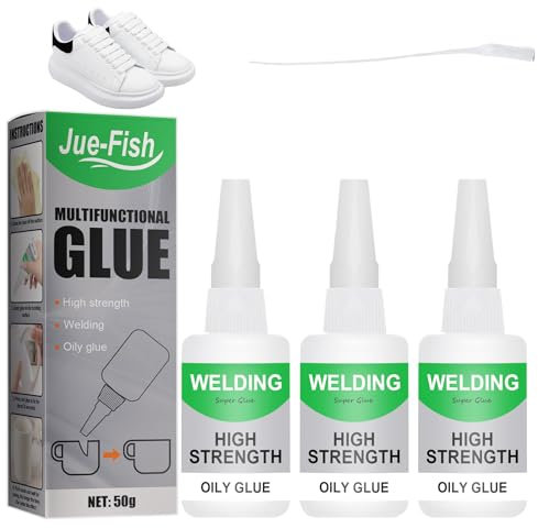 3 Pcs Sekundenkleber Mächtiger Universalkleber 50g Welding High Strength Oily Glue Welding Super Wasserdichter Superkleber Sekundenkleber Stark Multifungctional Glue für Kunststoff Metall Lederharz