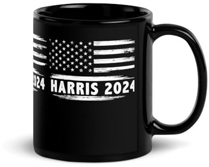 Mug noir brillant Kamala Harris for President 2024