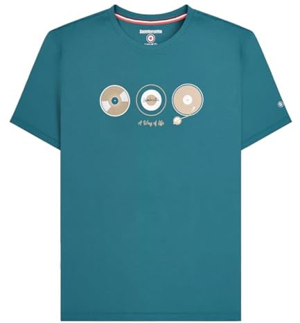 Lambretta Mens Vinyl Short Sleeve Cotton Graphic T-Shirt - Gulf Coast - 4XL