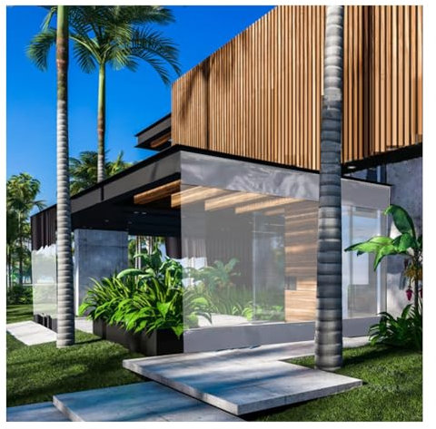 Transparente Plane Seitenwände für Garten Pergola Carport Transparent Regenvorhang mit Schiebewand (2x2,2m)