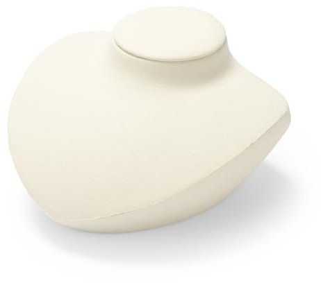 Oirlv Microfibre Collier Présentoir Buste Bijoux 3D Collier Organisateur Présentoir Bijoux(Beige)