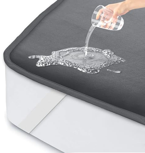 ohano Matratzenschoner 70 x 140 cm wasserdicht Inkontinenzunterlage waschbar,Matratzenschutz wasserdicht, Matratzenüberzüge, Inkontinenz Bettunterlage,wasserdichte Matratzenauflage-Dunkelgrau