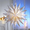 3 PAGEN® LED-Weihnachtsstern weiß hängend - Papierstern zum Aufhängen für Weihnachtsdeko – Hängestern für stimmungsvolle Fenster- & Wanddekoration - Ø 70 cm weiß - batteriebetrieben
