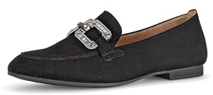 Gabor Damen Slipper, Frauen Slip On,Freizeitschuhe,Mokassins,Halbschuhe,Slides,Schlupfschuhe,schluepfschuhe,schwarz(Altsilber),43 EU / 9 UK