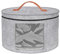 Hat Organizer, Rund Mützen Aufbewahrung, Faltbare Hut Aufbewahrungsbox, Hutschachtel mit Deckel und Reißverschluss, mit Ledergriff, Transparentes Window für Schrank oder Reise, 43x26cm (Light Gray)
