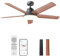 Dreo Smart Deckenventilator mit Licht, 132 cm, 12 Geschwindigkeiten, 3 Modi, stufenlos dimmbares LED-Beleuchtung, leiser DC-Motor, 12H-Timer, Fernbedienung/APP/Alexa, für Innenräume, Schwarz