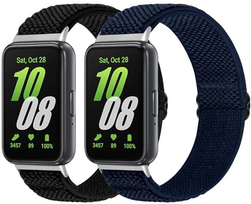 SOiiKE 2 Pièces Élastique Bracelets Compatible avec Samsung Galaxy Fit 3, Bracelet de Sport Remplacemen en Nylon pour Samsung Galaxy Fit 3, Femmes Hommes