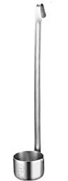Cucchiaio da cucina con manico lungo in acciaio inox, mestolo da cucina per versare birra e vino contenitore cucchiaio con manico (50 ml)