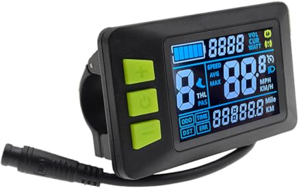 Ausi Display LCD, 24 V 36 V 48 V, cruscotto contachilometri per bici elettrica a 6 pin per scooter elettrico, E-bike (SM)