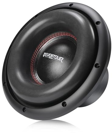 Seventour Subwoofer dual de coche de 10 pulgadas, 1200 W, potencia máxima, 4 ohmios, doble bobina de voz de alta resistencia, sonido envolvente de espuma para sistema de sonido estéreo del vehículo