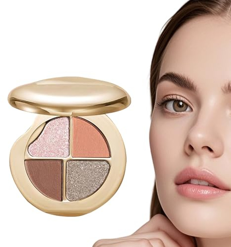 Palette Trucco, Highlighter 4 in 1 Effetto, Blush E Highlighter Vestito Lungo Per Viaggio Viso Ragazze Adolescenti Donne Adulto