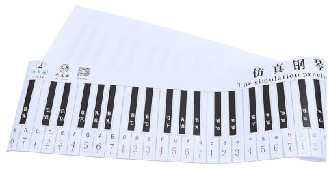 MAGICLULU 88 Tasten Klavier Keyboard Übungsdiagramm aus Langlebigem Material Vergleichspapier mit Notenblatt und Zahlen für Anfänger zum Effektiven Klavierlernen