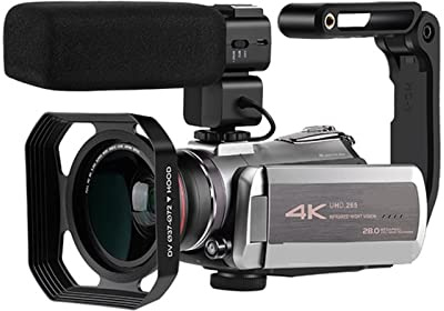 Macchina fotografica digitale, Vlog Camera Camcorder 4K Professionale 64X Zoom Digitale IR Visione Notturna for Blogger Video Riprese(Bundle B)
