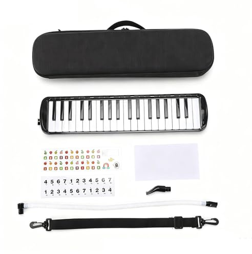 POENVFPO Melodica mit 37 Tasten, Tragbares Luftklavier mit Mundstück und Flexiblem Schlauch, für Anfänger und Profis