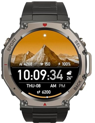 Mivrass GPS Sports Smartwatch Montre Connectée Homme Femme, 1.3 Écran Tactile, 15 Jours Autonomie, Sekoda GPS Intégré, 100+ Modes Sport, IP68 Étanche, Mesure Fréquence Cardiaque/Stress/SpO2 (Noir)