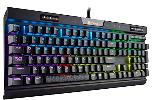 Corsair K70 RGB MK.2 Mechanische Gaming-Tastatur – USB Passthrough & Media Controls – Taktil & leise – Cherry MX Brown – RGB LED-Hintergrundbeleuchtung (CH-9109012-NA)