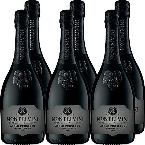 Prosecco Superiore Asolo Brut Docg | Montelvini | Collezione Serenitatis | Confezione 6 Bottiglie da 75 Cl | Idea regalo