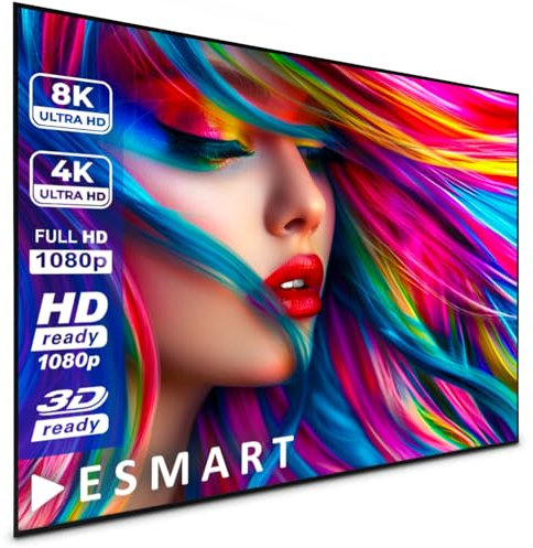ESMART Expert UKD Rahmen-Leinwand [Größenauswahl] 332 x 187 cm (150) 16:9 | Heimkino Beamer Projektionsleinwand Rahmen Leinwand LCD LED