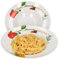Van Well 2er Pasta-Teller-Set Milano mit Aufdruck I Ø 27 cm Porzellan-Teller I tiefe Nudelteller I Suppenteller mit breitem Rand I Design Pastateller bunt zum Servieren für Nudelgerichte