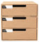 2 Pack Kraft paper Drawer Storage Box, DIY Desktop Multi-layer A4 File Organiser for Home Office (3 Layer)
