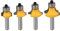 Bestgle 4 Packs 1/4 Inch Shank Roundover Edging Router Bit Set 5/16, 3/16, 1/4, 1/8 Radius Woodworking Milling Cutter Tools