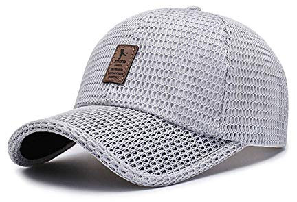 Adantico Unisex Mesh Baseball Cap für Damen Herren im Sommer (Grau)