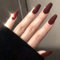 Brishow Cercueil faux ongles, mat ballerine faux ongles, couleur pure acrylique presse sur ongles 24 pièces pour femmes et filles (Marron)