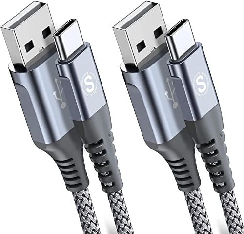 sweguard USB C Kabel 3.1A [2Stück 2m] Schnellladung,USB C Nylon Ladekabel Samsung Schnellladekabel für iPhone 16 15 Pro Max, Ladekabel Samsung S22 S21 S20 S10 S9 S25 S24 S23 Note 20,A72 A71 A51,Pixel