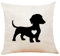 XUWELL Dackel Hund mit Herz Baumwolle Leinen Wurfkissenbezug Valentinstag Dackel Geschenke für Hundeliebhaber 45,7 x 45,7 cm Kissenbezug für Sofa Bett Home Decor