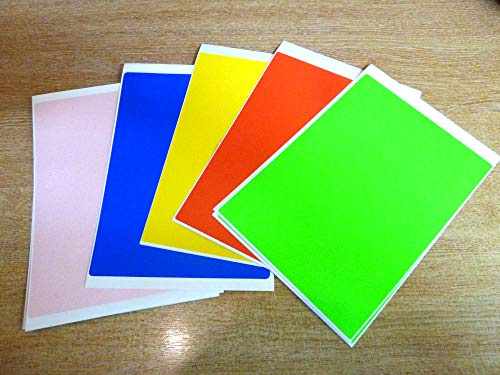 Etiketten, selbstklebend, A5, 195 x 139 mm, verschiedene Farben, 5 Stück