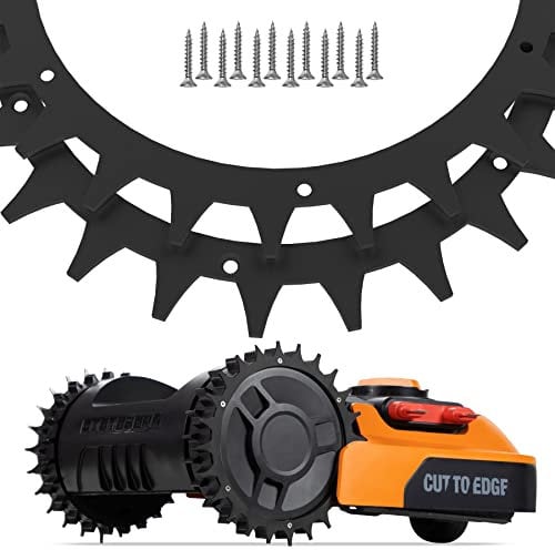 ROBO CLAWS Mähroboter Spikes aus Edelstahl für Modelle Premium Black Worx Landroid S & M, 3 mm, ⌀220 mm - Mähroboter Zubehör mit 12 x Edelstahlschrauben, Spikes entgratet