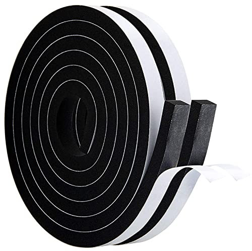 Dichtungsband Selbstklebende, Gummi Dichtungsband für Tren und Fenste, Anti-Kollision/Schalldichter/Wasserdichter/Staubdicht Dichtband Fenster(12mmx10mmx4m, Schwarz-Weißer Kleber)