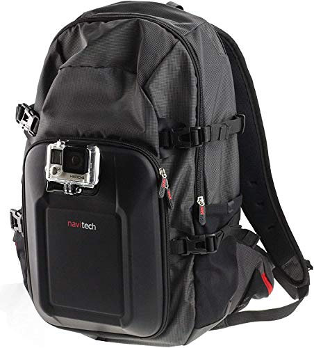Navitech Action Camera Backpack & 60-in-1 Accessory Combo Kit With Integrated Chest Strap - Compatible With AKASO Brave 6 Plus Native 4K Action Camera