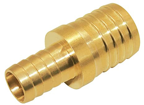 Beduan Reductor de púas de manguera de latón, 1 a 5/8 ID de manguera de púas, reducción de púas Brabed Fitting Splicer Mender Union Air Water Fuel