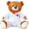 Teddybär Doktor 33 cm braun Arzt Kittel Krankenhaus Gute Besserung Genesung Kuschelbär Kuscheltier Bär Teddy