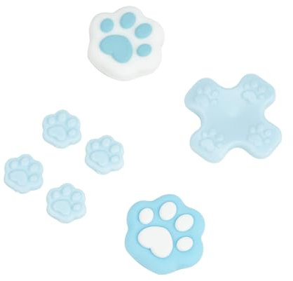 GeekShare Ensemble de poignées de Pouce en Forme de Patte de Chat Compatible avec Switch/OLED – Bleu