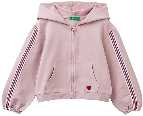 United Colors of Benetton Giacca C/Capp M/L 36fpg502d, Felpa con Cappuccio Bambine e ragazze, Lilla 24D, 82