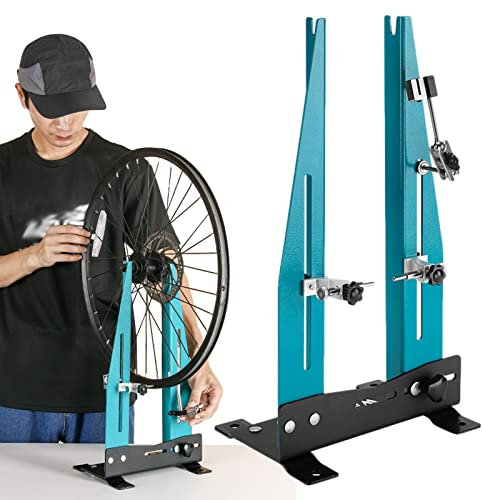 Aibyks Fahrrad Zentrierständer - Verstellbarer Fahrrad-Hinterradständer für die Wartung,Tolles Werkzeug zum Ausrichten von Felgen mit Freispeichenschlüsseln und strapazierfähiger Basis