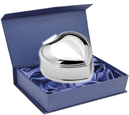 SILBERKANNE Dekorative Schmuckdose Herz 7x7x3,5 cm Premium Silber Plated edel versilbert in Top Verarbeitung. Fertig zum verschenken mit schicker Geschenkverpackung