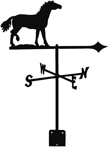 TAISK Wetterfahne aus Metall, Wetterfahne, praktischer Windrichtungsanzeiger, Windfahne, Wetterhahn, Messwerkzeug, Vintage-Stil, Bauernhofszene, Zuhause, Garten, Basteln, Ornamente (Pferd)