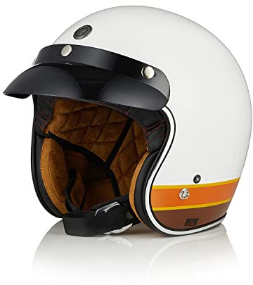 TORC Casco Moto Jet Vintage Aperto Casco Scooter Retrò con Visiera Parasole Omologato ECE 22-06