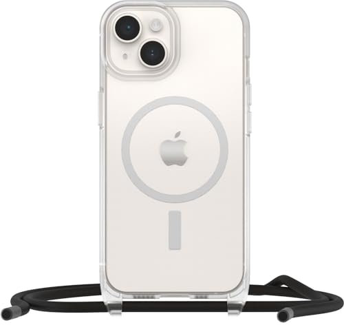 OtterBox React Necklace Hülle mit MagSafe für iPhone 16e, iPhone 14, Hülle mit Verstellbarer und Abnehmbarer Handykette, Getestet nach Militärstandard, Transparent, Keine Einzelhandelsverpackung