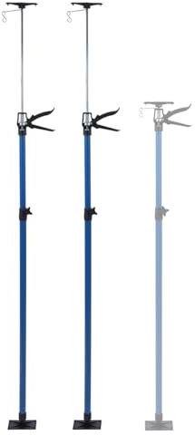 TOPWAY Telescopic Drywall Support Props 115-290cm Set of 2 Steel Quick Adjustable Support Pole Extension Rod, Supports Up to 30kg, Construction Tools for Cabinet Ceiling Door Frame Strut