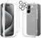 SPARIN 3 in 1 Hülle für iPhone 15 Pro, 2 Panzer Schutz Glas Schutzfolie und 2 Kameraschutz für iPhone 15 Pro, Hard PC und TPU Silikon Bumper Handyhülle Case - Matt Transparent