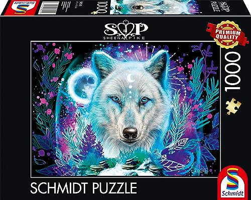 Schmidt Spiele 58515 Sheena Pike, Neon Arktis-Wolf, 1000 Teile Puzzle